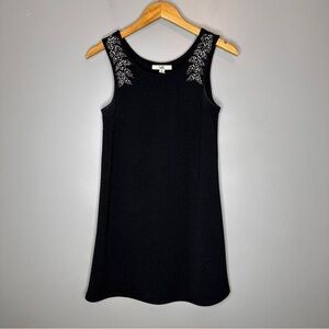 NWT Ya Los Angeles black Aline jeweled shoulder dress